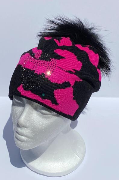 Hot Pink Camo Skull Beanie - FINAL SALE