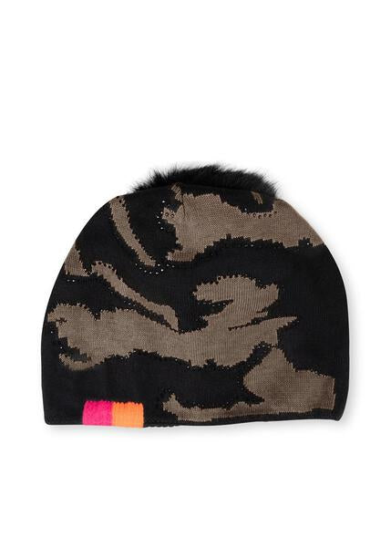 Black/Army Camo Beanie Special Pink/Orange Thread- FINAL SALE