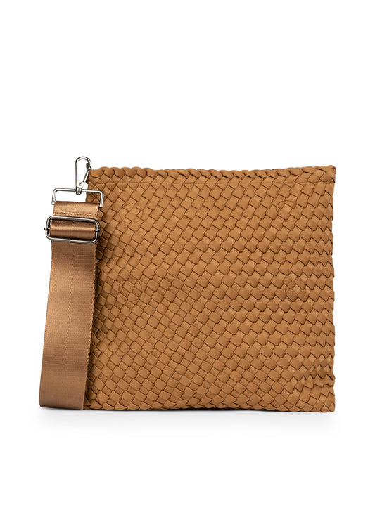 Val Camel Convertible Woven Crossbody PRE ORDER SHIP 2/15