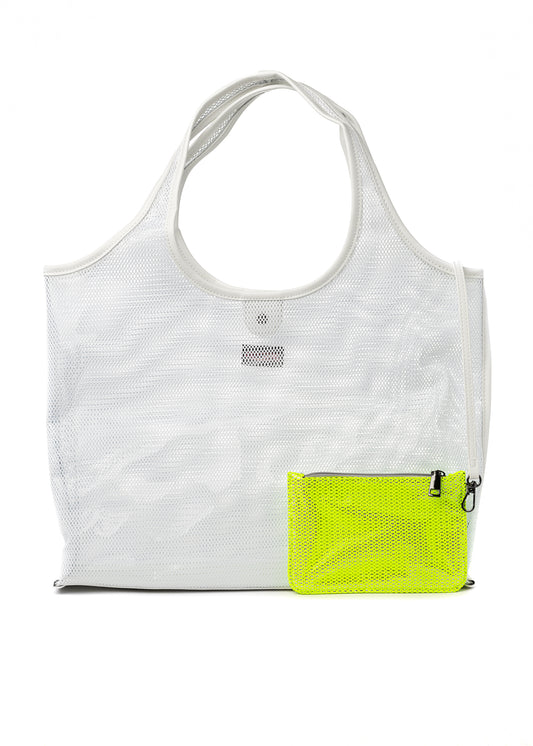 Roxy White Mesh Tote