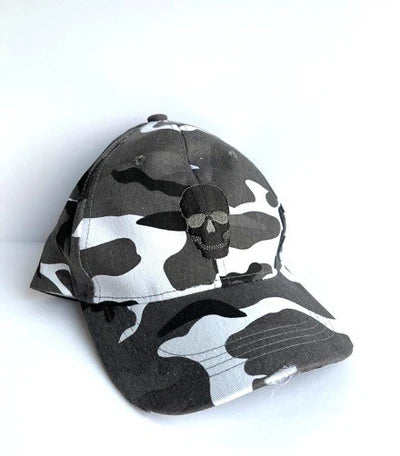 Gray Camo/Black Skull Boardwalk Baseball Cap - FINAL SALE