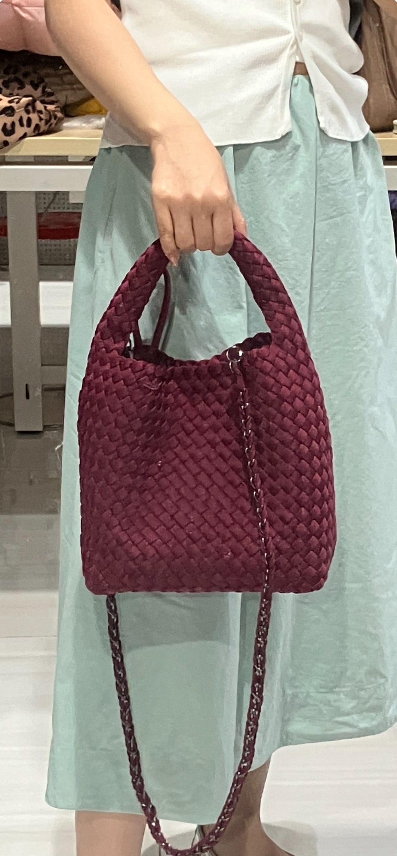 Shelly Woven Bucket Bag