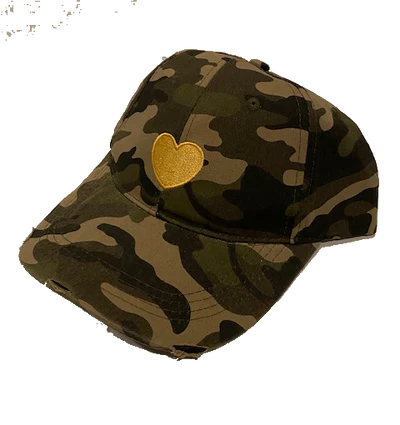 Green Camo/Gold Heart Boardwalk Baseball Cap