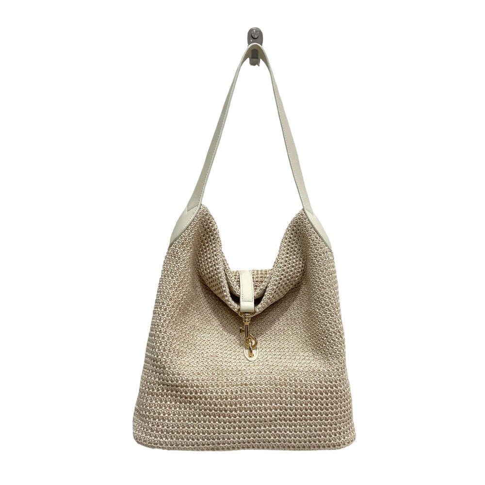 Sandy Beige Raffia Shoulder Bag