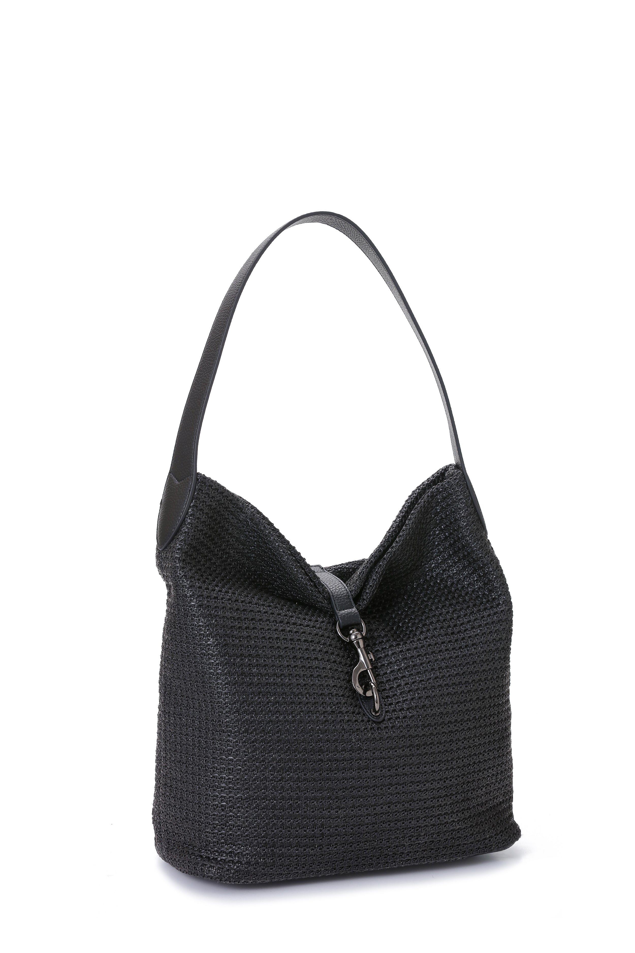 Sandy Black Raffia Shoulder Bag - PRE ORDER SHIPS 2/15