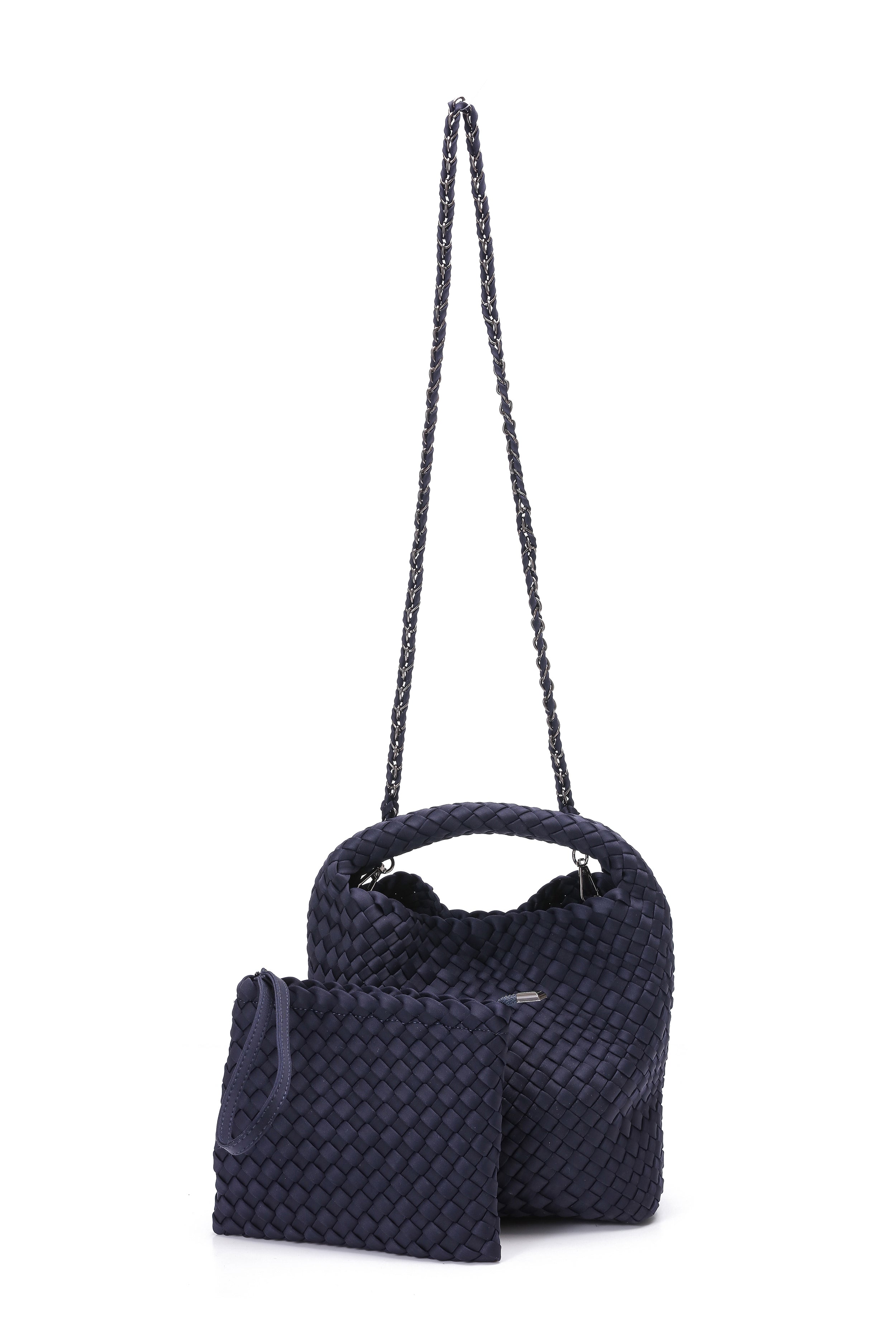 Shelly Navy Woven Bucket Bag- PRE ORDER SHIP 2/15