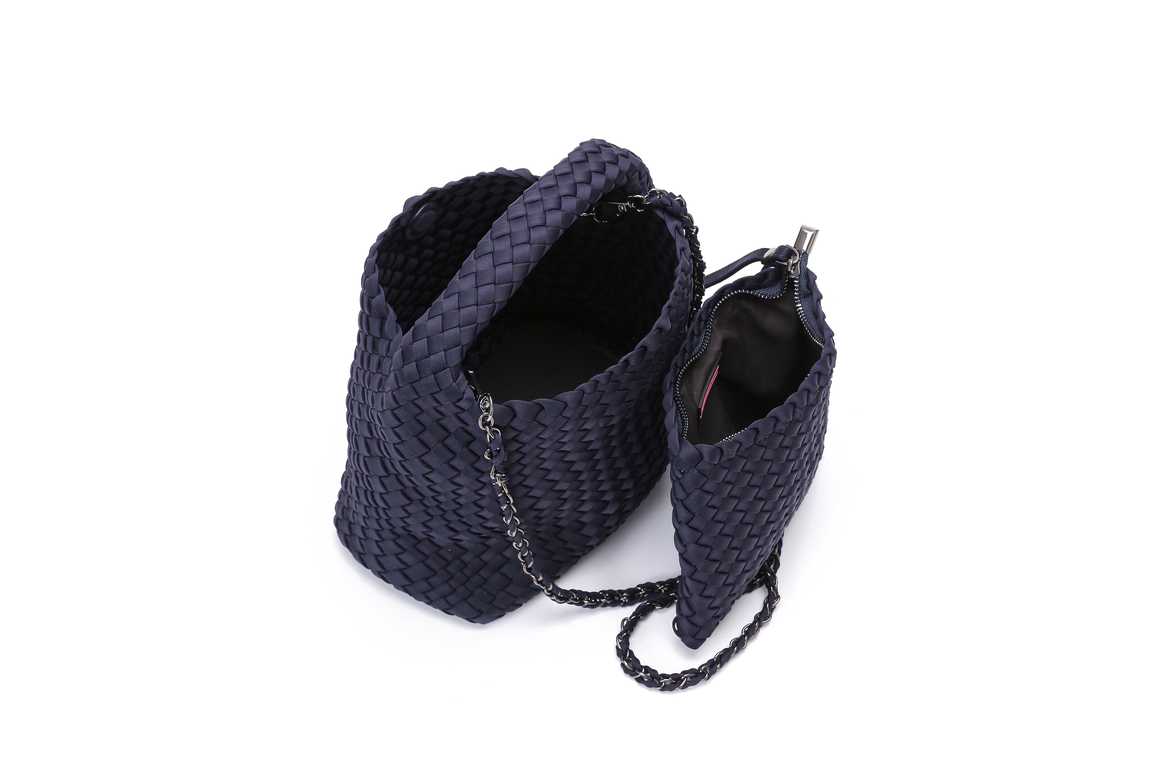 Shelly Navy Woven Bucket Bag- PRE ORDER SHIP 2/15