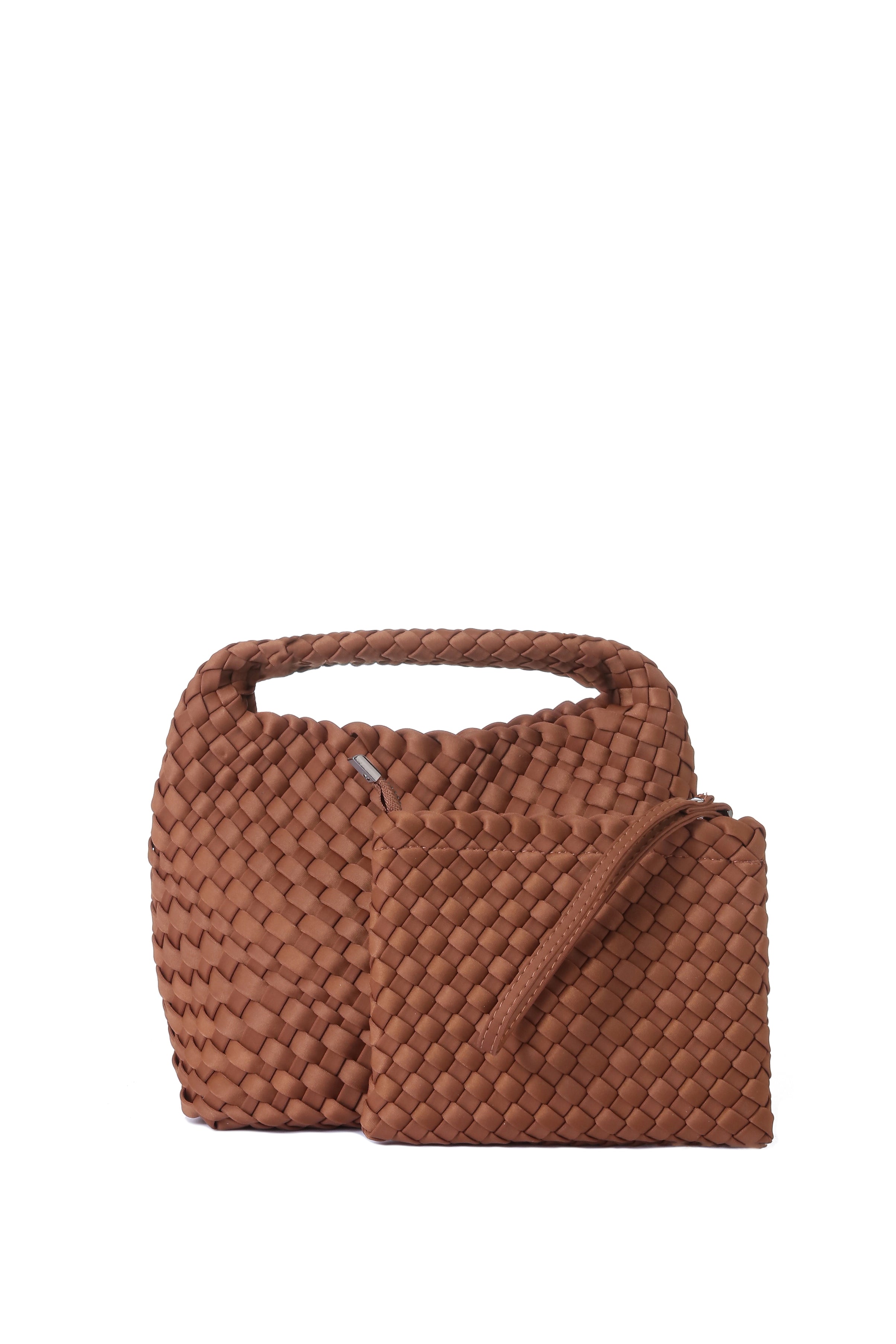 Shelly Walnut Woven Bucket Bag PRE-ORDER SHIP 3/15