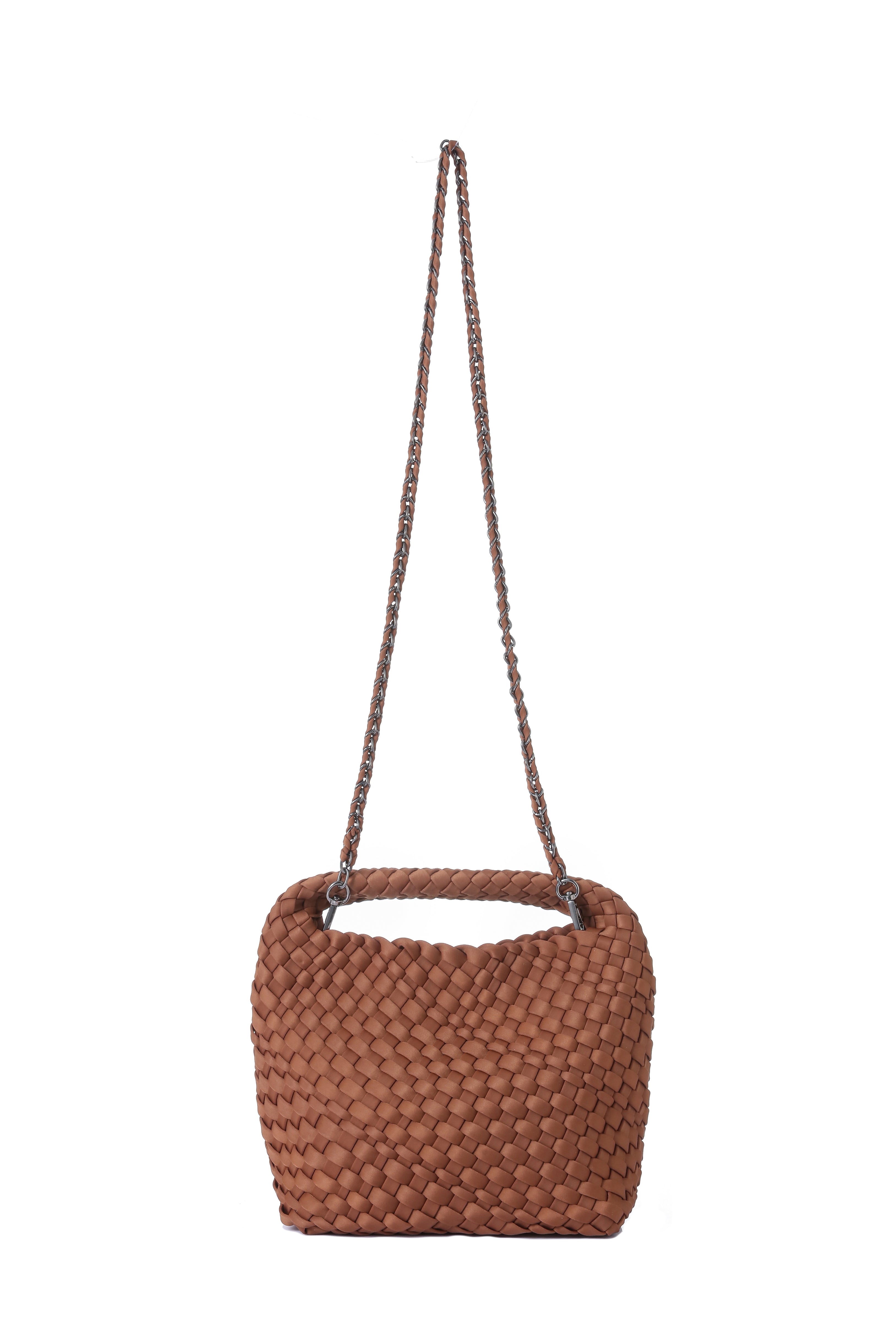 Shelly Walnut Woven Bucket Bag PRE-ORDER SHIP 3/15