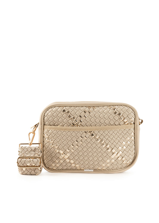 Drew Buff Woven Crossbody