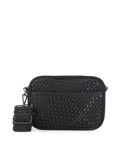 Drew Noir Woven Crossbody