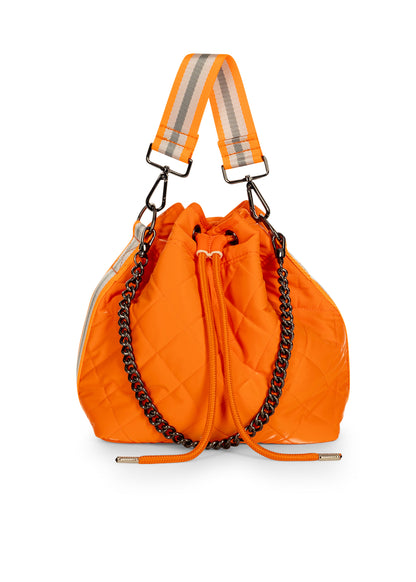 lindsey crush puffer bucket bag