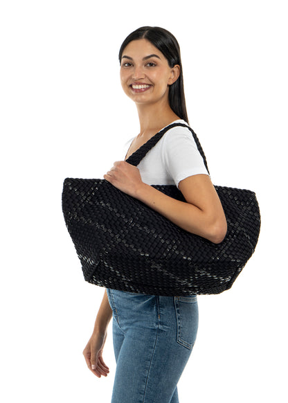 Bobbi Noir Woven Tote