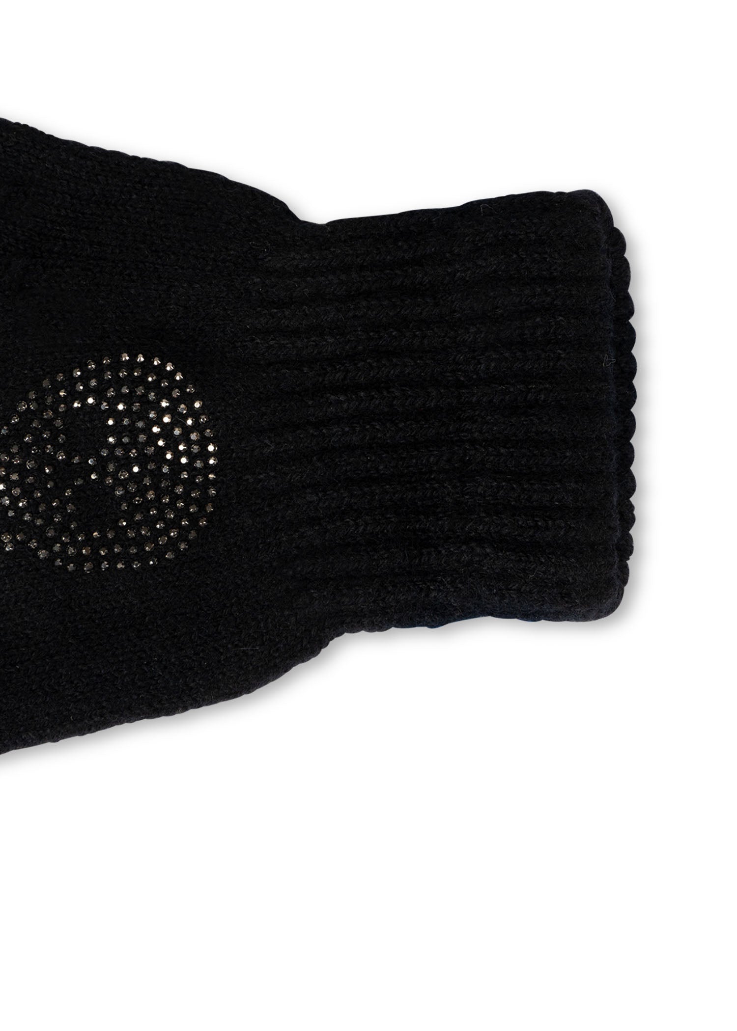 skull fingerless gloves black/hematite