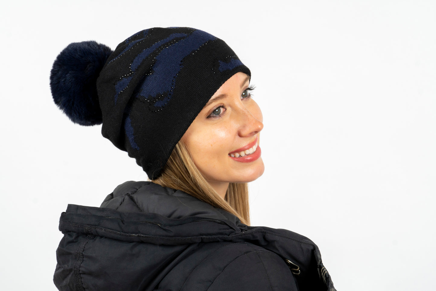 colorado black/navy camo beanie