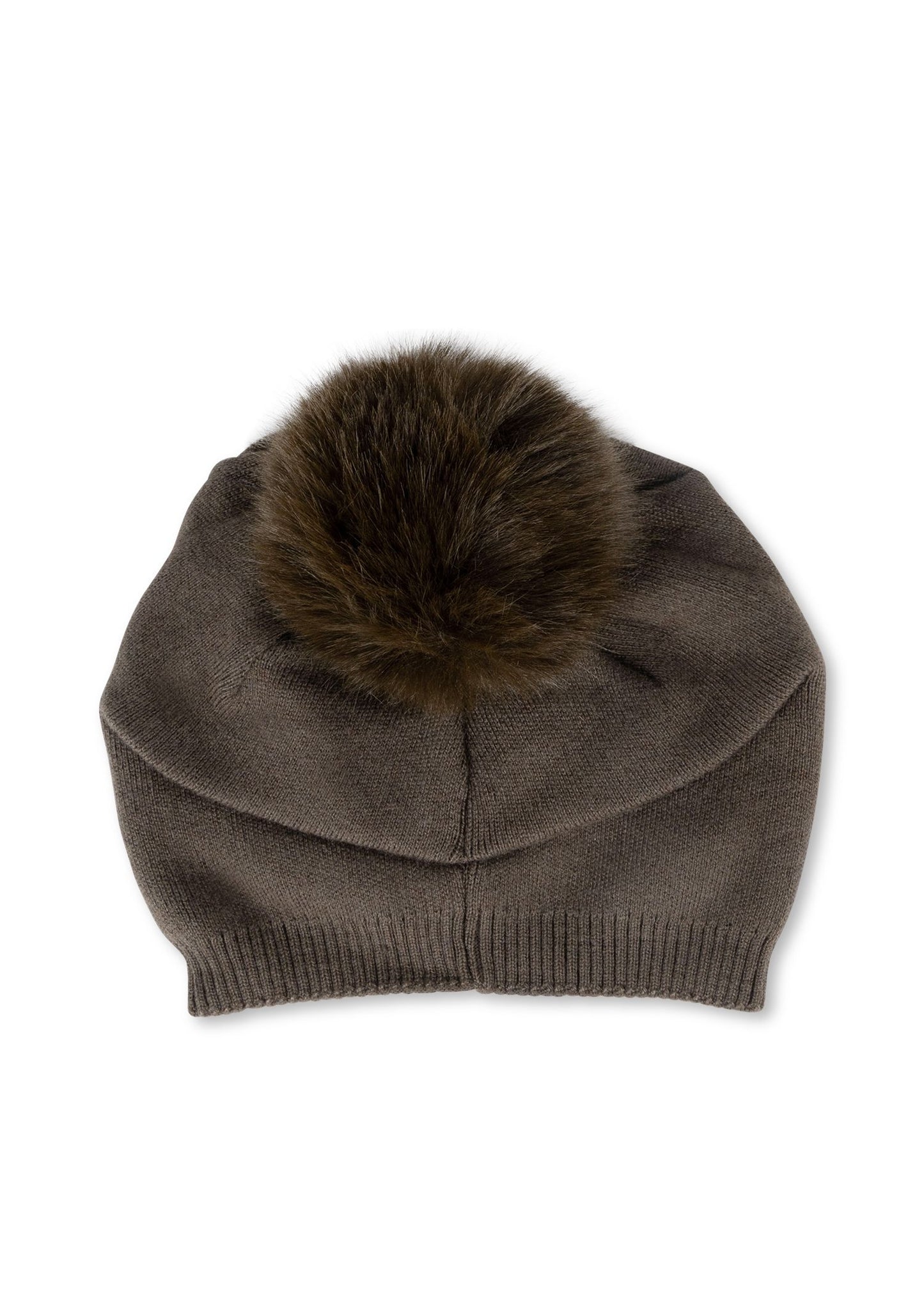 brooklyn beanie army/army faux fur pom