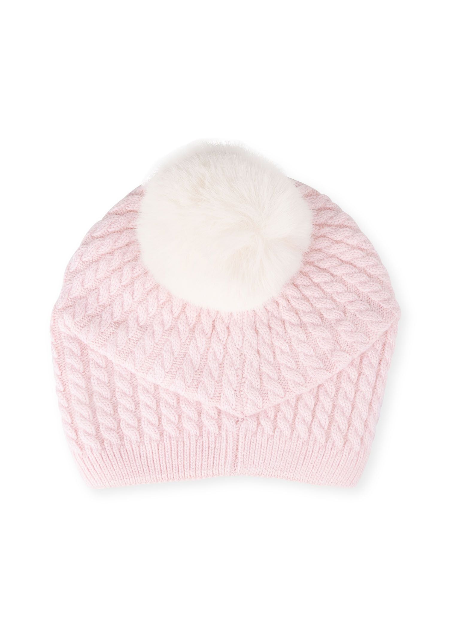 cabin cable hat pink