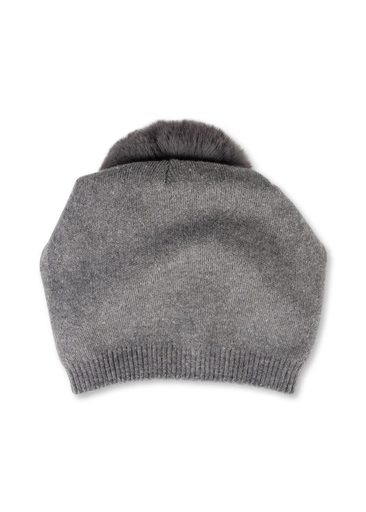 brooklyn beanie charcoal/charcoal  faux fur pom default title