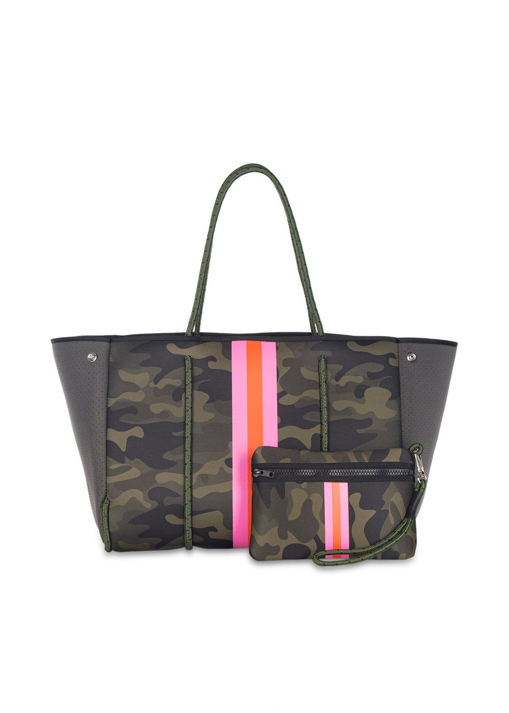 Haute Shore  Greyson Playa - Beige Camo Neoprene w/ Stripe Tote Bag