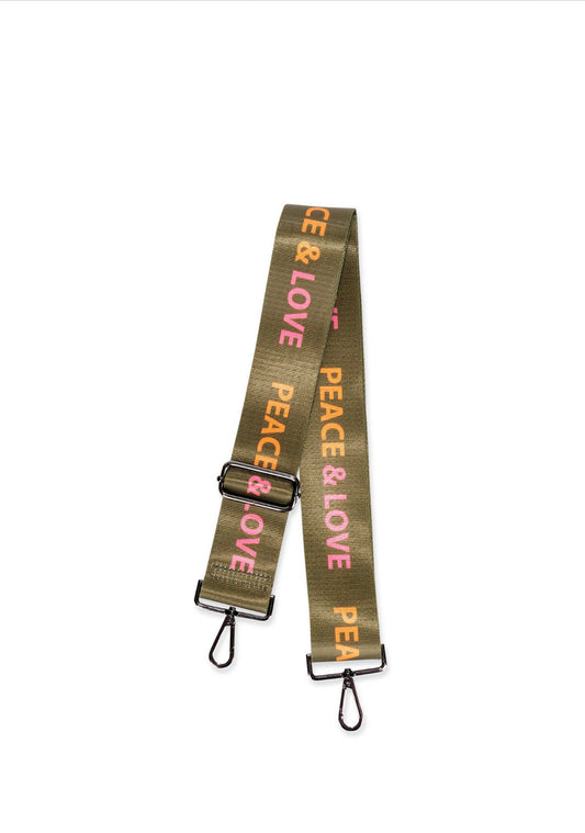 peace & love handbag strap